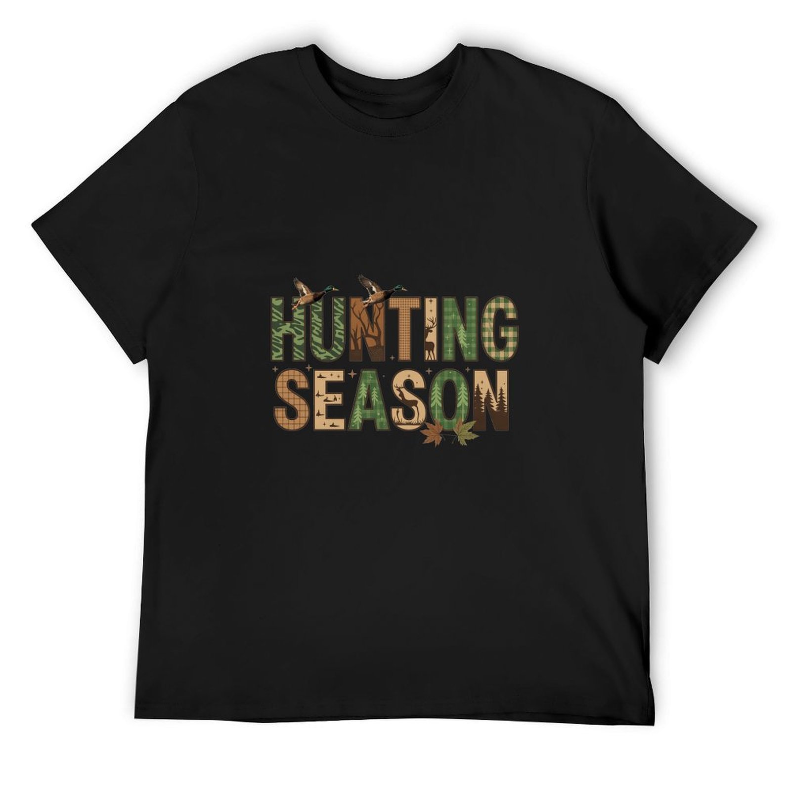 Outdoor Hunting Gifts - تي شيرت رجالي من القطن الأسود