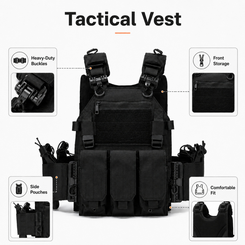 سترة تكتيكية من البوليستر مع ح - مراجعة Outdoor Hunting Vest وسعره