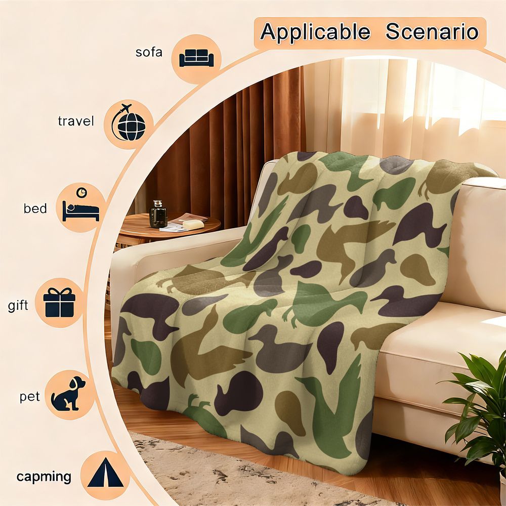 بطانية فلانيل بنقشة البط ناعمة - مراجعة Hunting Outdoor Rug وسعره