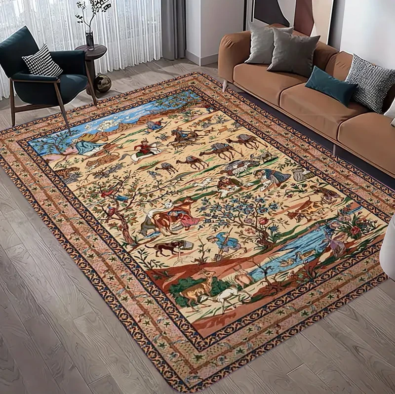 سجادة فارسية عتيقة بنقوش زهور  - مراجعة Hunting Outdoor Rug وسعره