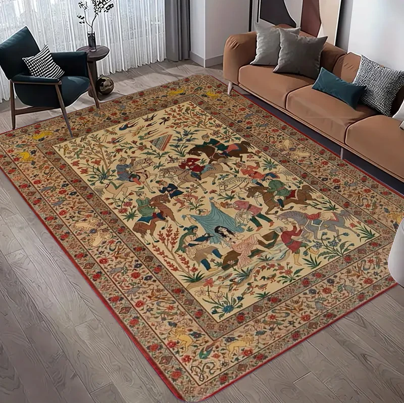 سجادة فارسية عتيقة بنقوش زهور  - مراجعة Hunting Outdoor Rug وسعره