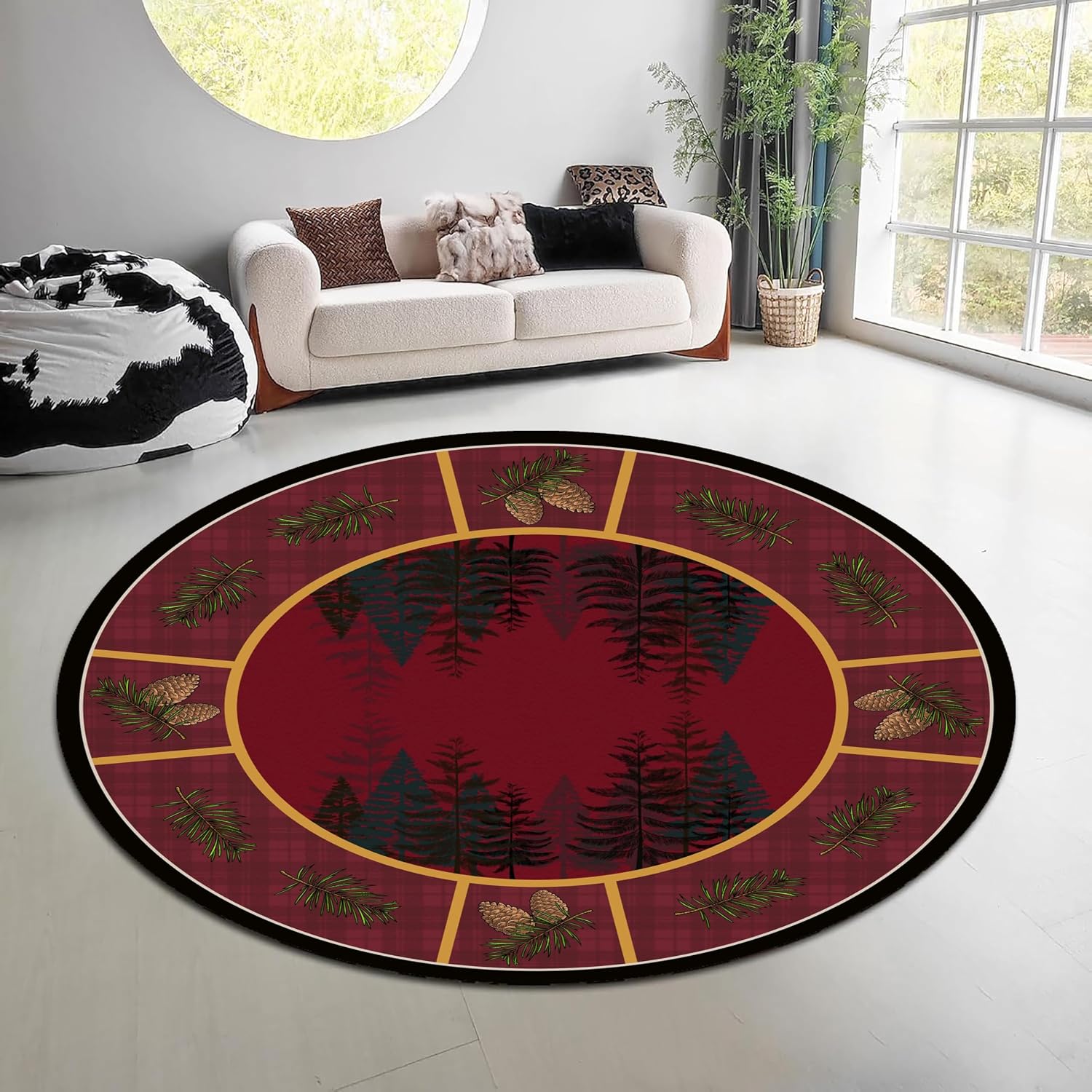 سجادة دائرية بتصميم غابة طبيعي - مراجعة Hunting Outdoor Rug وسعره