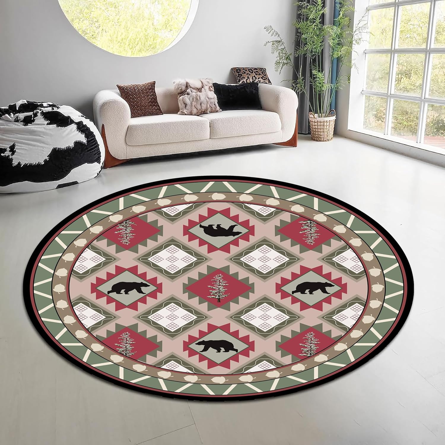 سجادة دائرية بتصميم غابة طبيعي - مراجعة Hunting Outdoor Rug وسعره